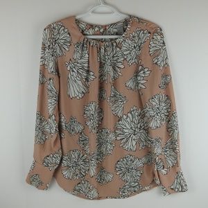 H&M Womens Small Beige Floral Shirt
